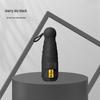 Compact Black Capsule Umbrella with UV and Rain Protection - Five-Fold Design