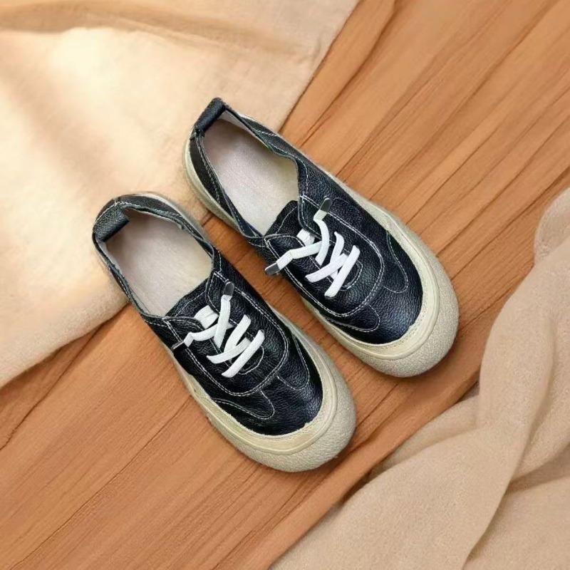 Scarpe Donna in Vera Pelle Scarpe Piatte Casual Pelle di Mucca Morbida Scarpe di Marca Nero Giallo Beige Taglie Forti 41