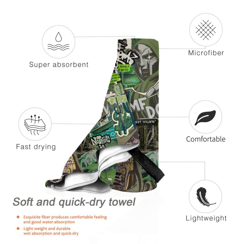 American Rapper MF Doom Mad Villain Music Artist Beach Towel Soft Microfiber Quick Dry Absorbent Quick Towels For Bath