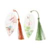 Pretty Aesthetic Tassel Archaic Landscape Paper Cilp Leaves Bookmark Bookmarks Leaf Vein Bookmark