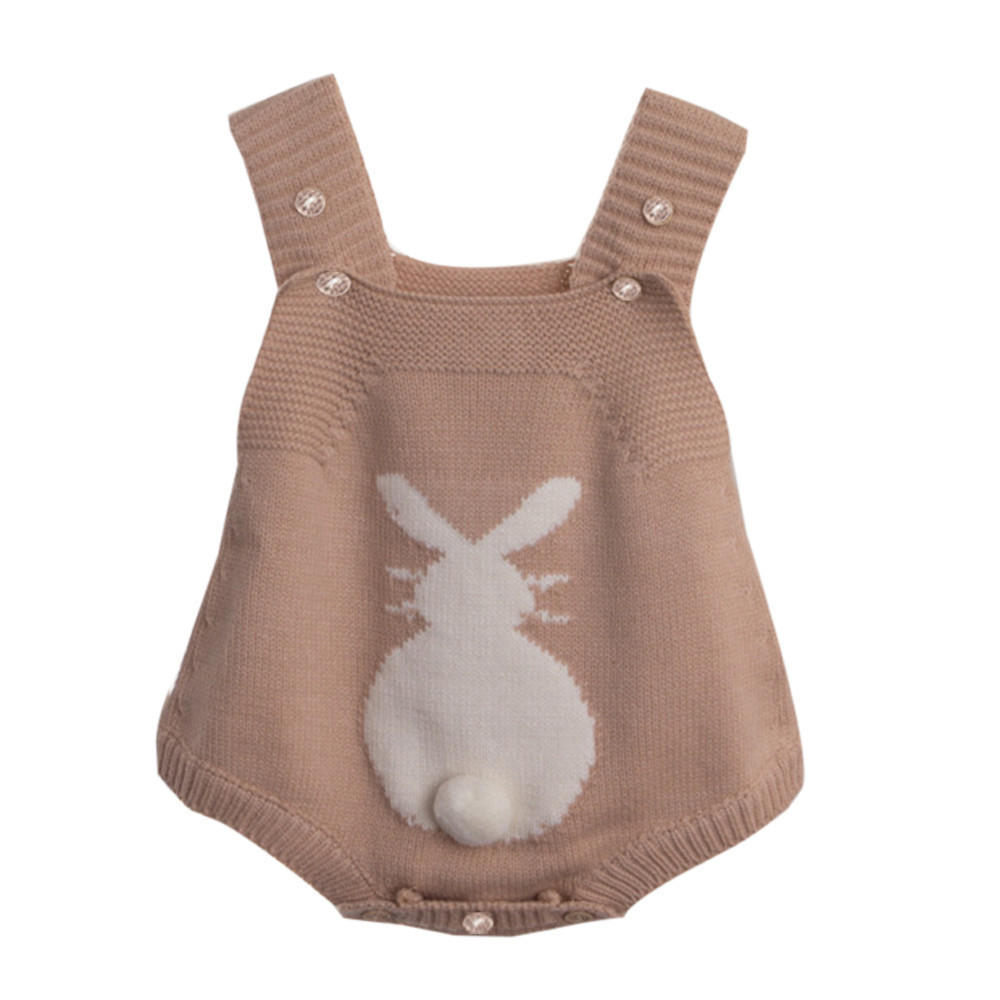 Newborn Infant Baby Boy Girl Rabbit Romper Knitted Bunny Jumpsuit Outfit Clothes