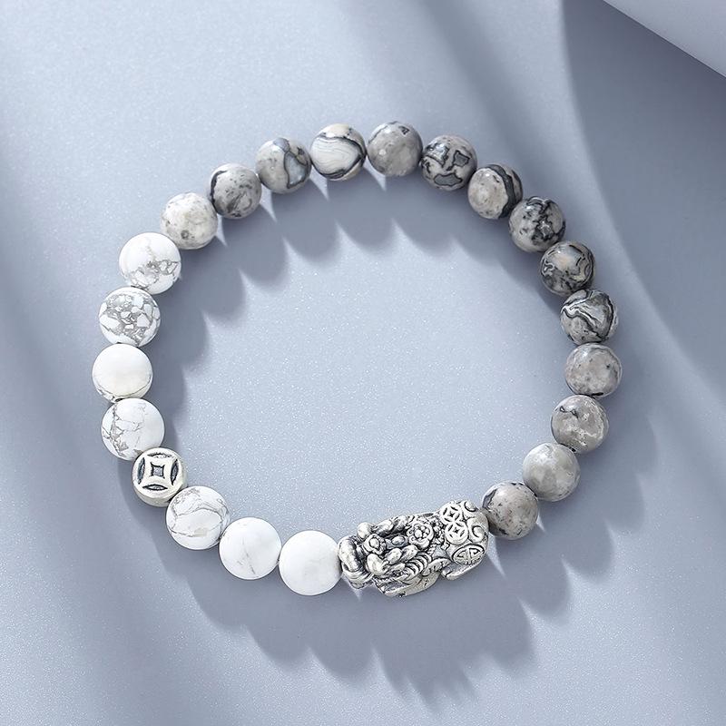 Tichiya Men s Pixiu Bracelet: 999 Sterling Silver, Retro Chinese Style, Trendy High-End Beaded Design Pure Silver