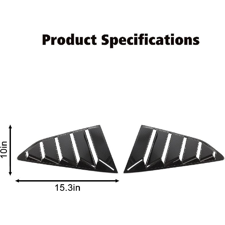 RT-TCZ Carbon Fiber Rear Quarter Side Window Louvers Sun Shade Cover Wind Vent Air Deflector Decoration Exterior Accessories for Chevrolet Camaro