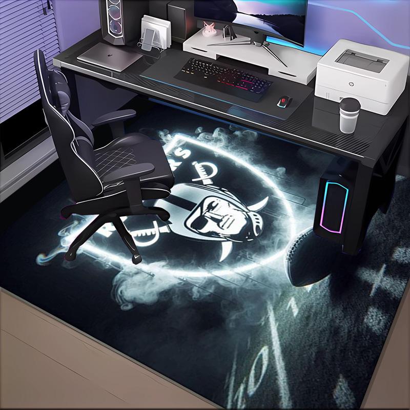 Raiders Football Legacy Printed Office Carpet Chair Cushion  Entryway Rug, Rugs for Living Room, Bedroom Christmas gifts
