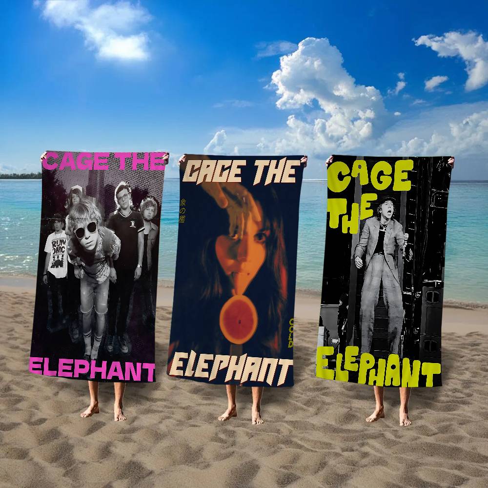 Pop Rock Band Cage The Elephant Anime Beach Swimming Towel Soft Absorbent Washcloth Children's Gifts For Kids Travel Camping