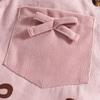 2025 Europe Autumn/Winter Cute Toddler Skirt Set: Flutter Sleeve Romper & Long Sleeve Printed Overalls