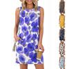 Women's Loose-Fit Casual Printed Split-Hem Sleeveless A-Line Dress