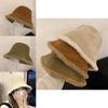 Fashionable Chic Lamb Wool Bucket Hat For Women 2022 Winter Trendy Warm Fisherman Hat