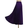 Womens Solid Color Ruffle Skirt High Waist Elastic Waistband Dance Skirt Ballroom Dance Stage Performance Practice Costume