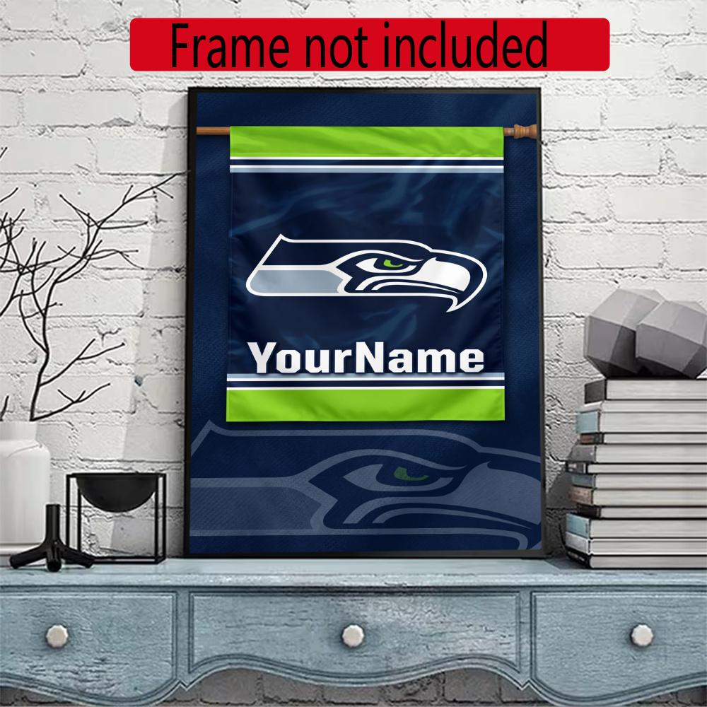Seattle Seahawks Personalized Text Diamond Painting Round Diamond Mosaic Rhinestones Diamond Embroidery Craft Kit Wall Decor Without Frame