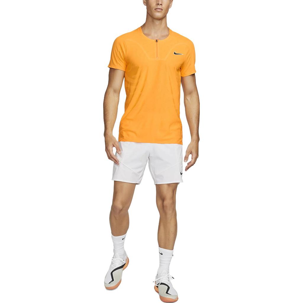 Nike Court Dri-FIT ADV Slam Logo Print Crew Neck Short Sleeve T-Shirt Men Tops Yellow DX5523-717