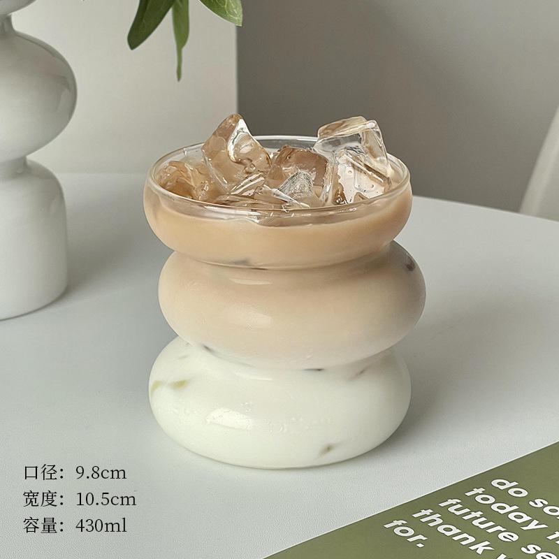 

Прозрачная термостойкая однослойная чашка, высокая ценность, простая бытовая чашка для сока и напитков, бытовое стекло из высокоборосиликатного стекла 430ml