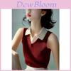 Oversize Knit Tank Top With Embroidered Detail For Summer Casual Wear