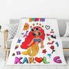 Custom Reggae Ainger Bichota Season Karol G Blankets Warm Flannel Throw Blanket for Bedding Travel Sofa