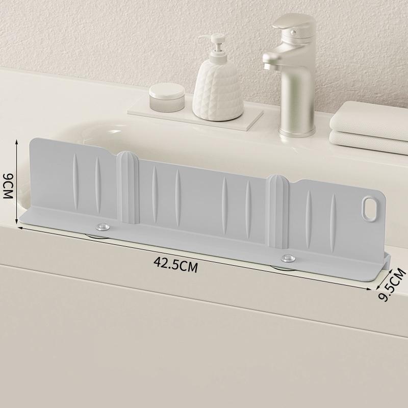 

Splash-Proof Kitchen Sink Caddy with Water Drainage-Adjustable Sink Edge Organizer for Sponges,Scrubbers & Brushes