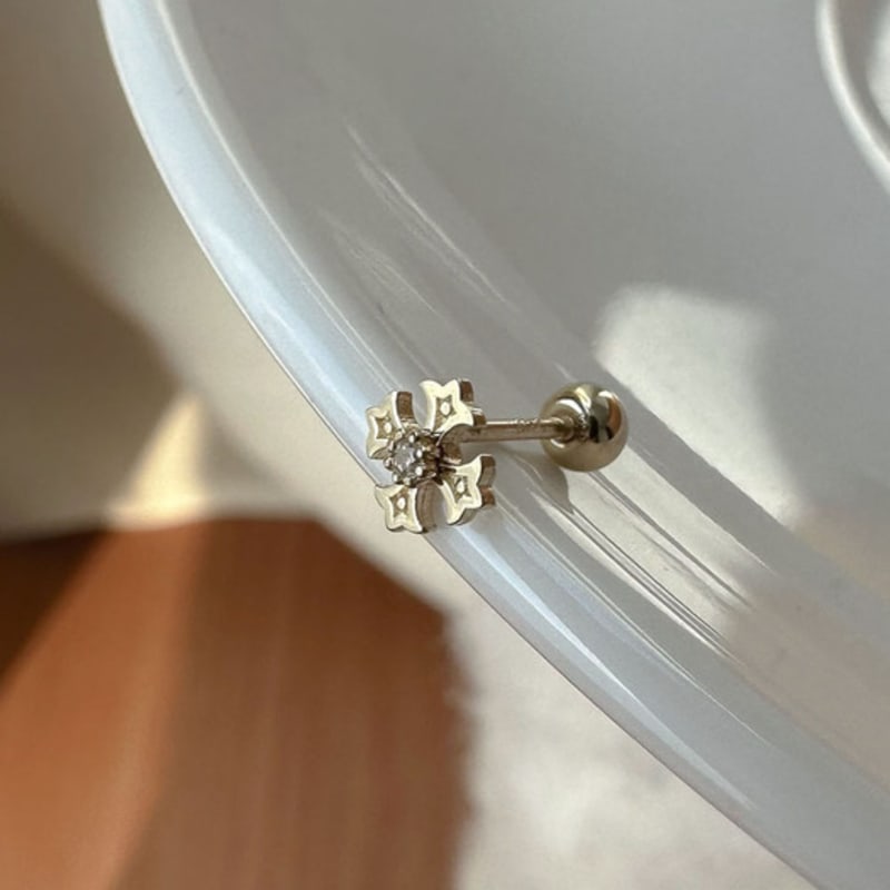 Youngglow 14k CH chrom kubischer Piercing