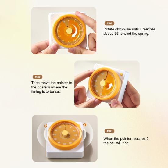 Mechanischer visueller Timer für Kinder zum Lernen Magnetischer Klassenzimmer-Timer Leises Lernen Küchenwerkzeuge Keine Batterie erforderlich Zeitmanagement-Tool