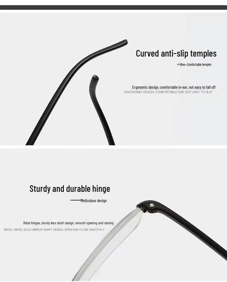 2024 Portable Anti-Blue Light Floral Reading Glasses for Men & Women - Elegant Rimless/Semi-Rimless Presbyopic Glasses with Pen Holder