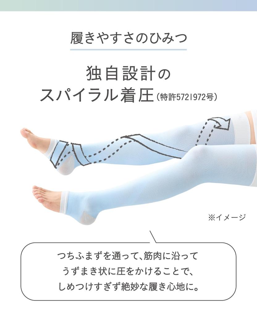 Socks For Long Swirling Socks to Promote Blood Circulation while Swelling [Okamoto] Supplement, Compression, Nighttime, Sleeping, 638-991