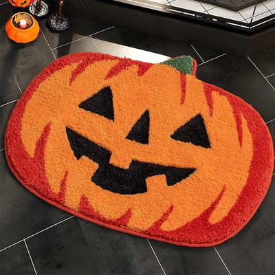 Halloween Badrumsinredning Höst Badrumsmattor Halkfria Roliga Söta Badmattor För Badrum Duschkar Mikrofiber Tvättbar Absorberande Matta Höst