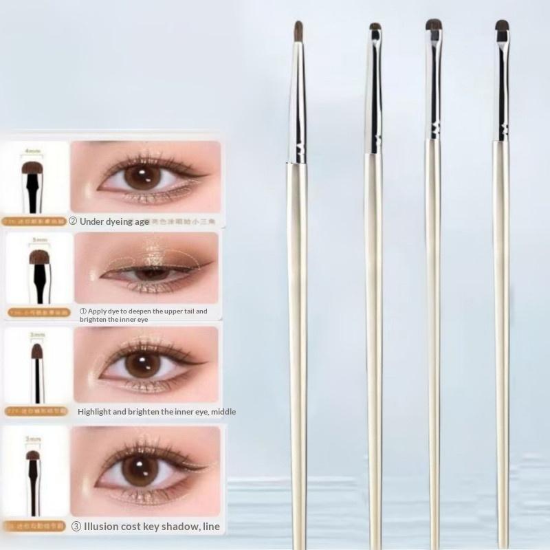 4/6Pcs Eye Detail Brushes Set Horse Hair Eyeshadow Brushes Undereye Smudge Brushes Soft Eyeliner Brush Perfect Eye Makeup Tools