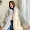 Satin National Style Buckle Imitation Fox Fur Coat Women's Young Fur Coat Winter New