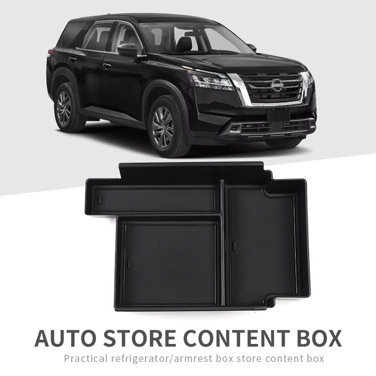 For Nissan Pathfinder Car Armrest Storage Box Center Console Organizer Tray Tidying Interior Accessories
