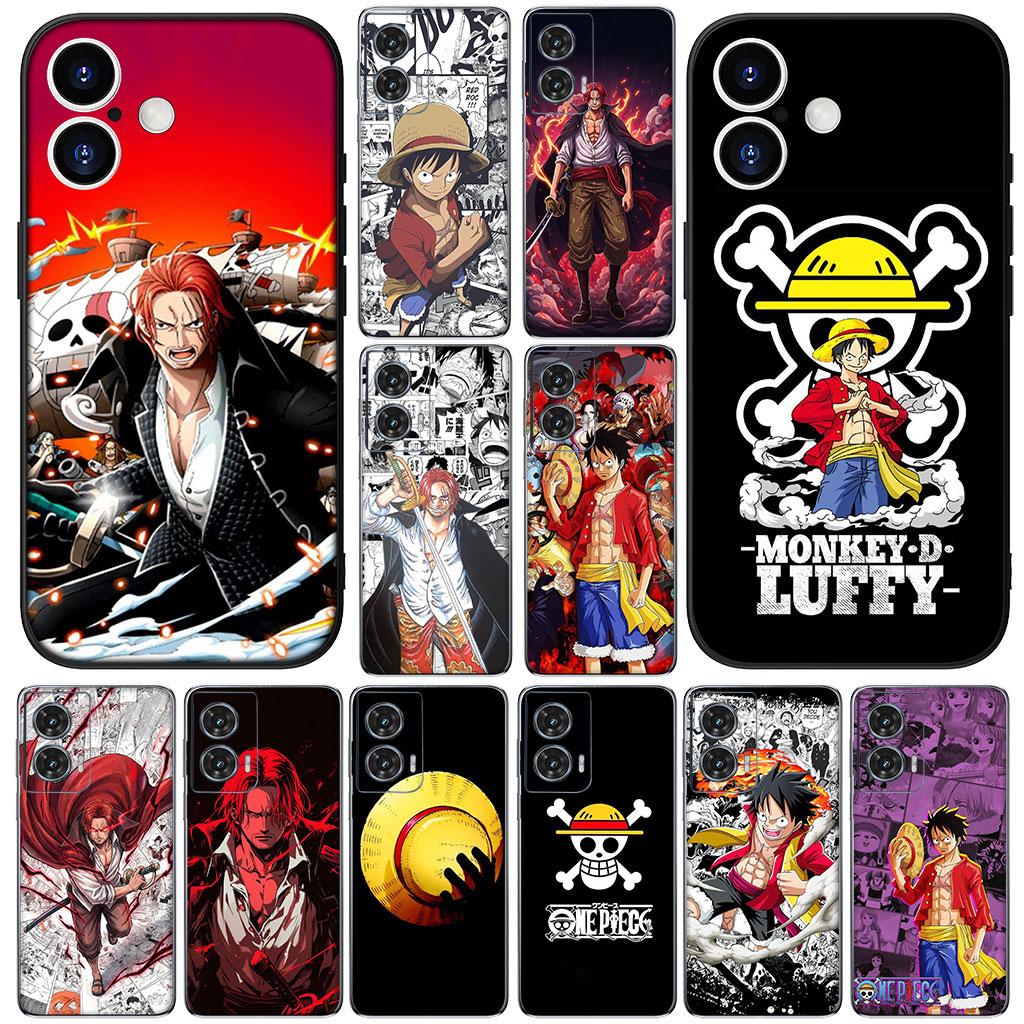 for Samsung Galaxy S25 S24 S23 Fe Ultra Plus S7 Edge A05 A06 A16 A55 A15 A35 Casing Phone Case Shanks Red Hair One Pieces Luffy