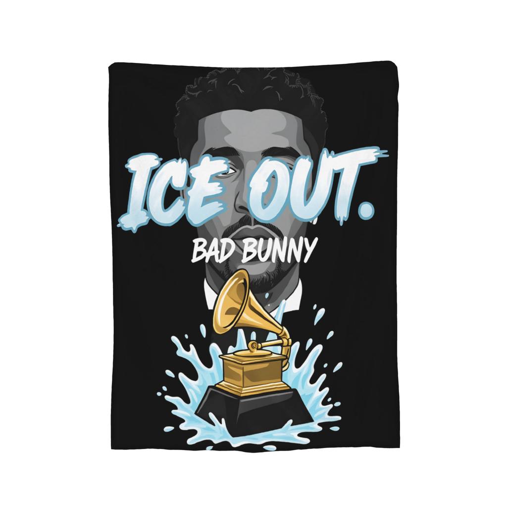 Ice Out Bads Bunnys Throw Blanket for Couch Fuzzy Soft Plush Blanket 50x60 Inch Multi-size Bedspread for All Seasons