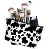 1pcs Fashionable Cowhide Polyester Makeup Bag With Zipper, Portable Toiletries And Storage Bag, A Must-Have Holiday Gift For Travel