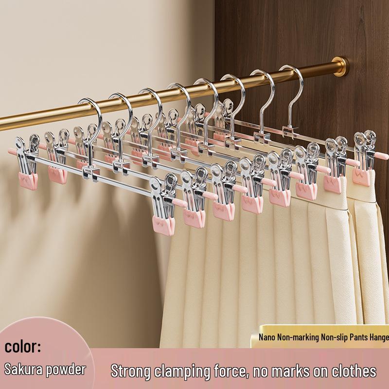 Strong No-Mark Trouser and Skirt Hanger Clips for Drying and Storage
