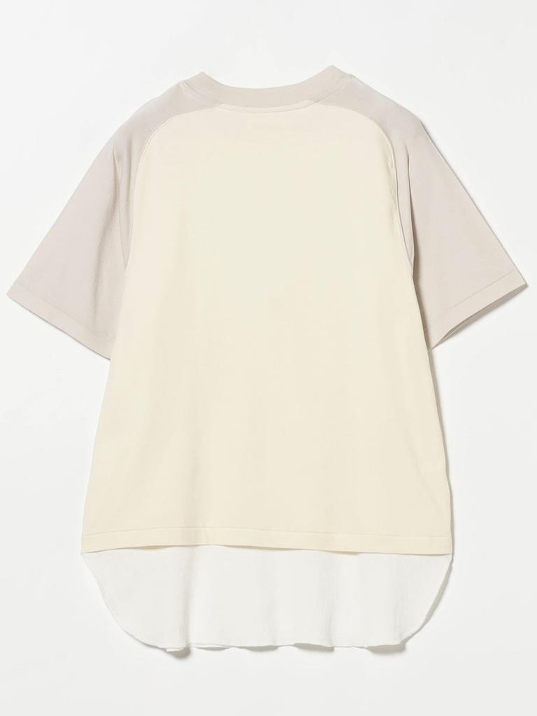 Beams Boy S/S Layered Short Sleeve Tee, Women's, Beige, Free Size