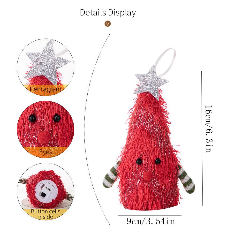 1pcs Christmas Gnomes Ornaments Handmade Plush Tomte Gnome Ornaments Tree Hanging Gnomes with Light for Christmas Decor