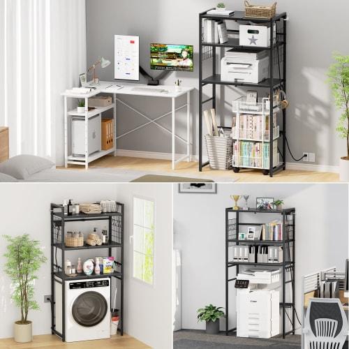 YDH Over-the-Refrigerator Rack, Adjustable Width, 2 Outlets, and Height, Perfect for Over-the-Trash Cans, Kitchen Racks, Refrigerator Racks, Kitchen S