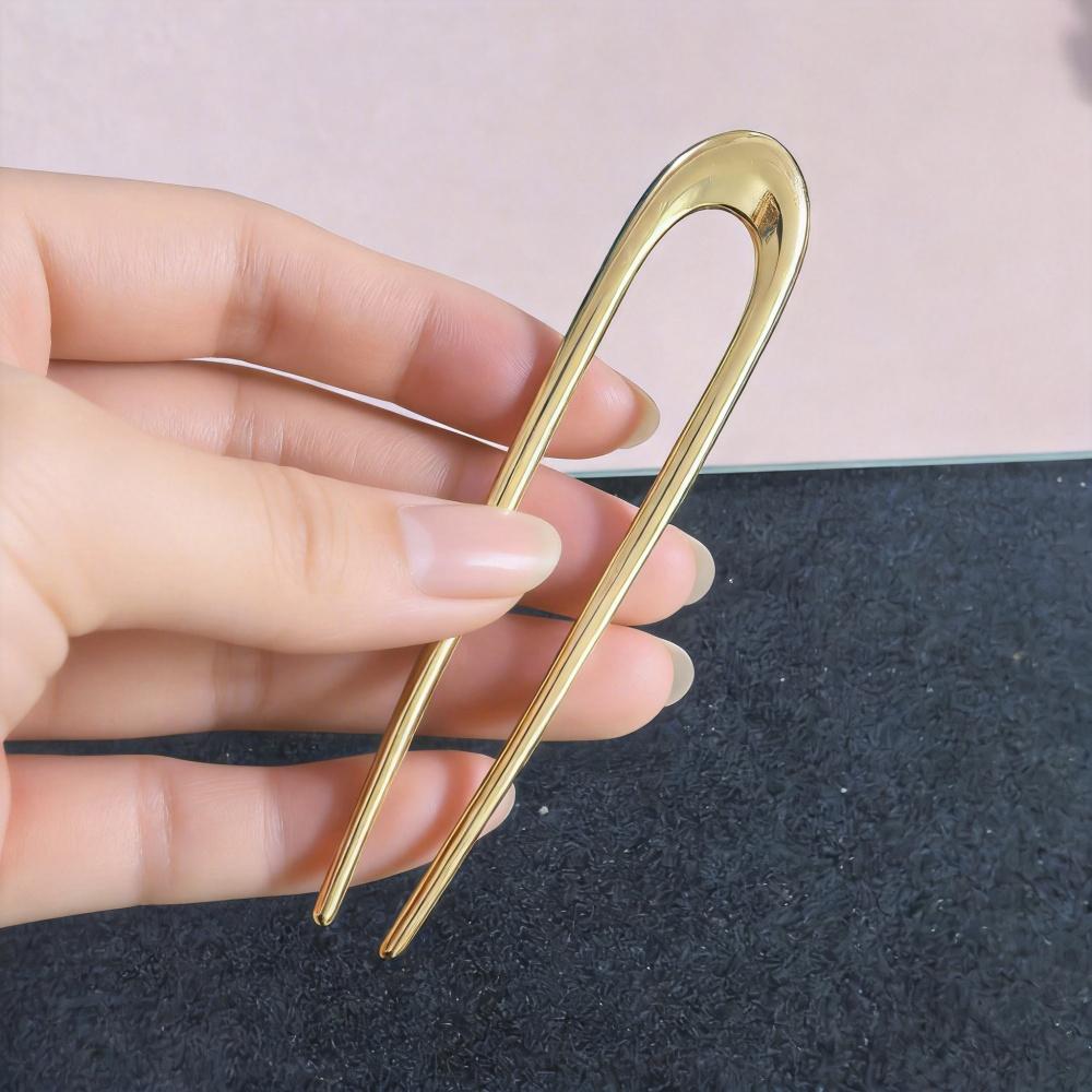 Vintage Metal U-Shaped Hair Fork Fashion Geometric Irregular Alloy Hairpin Clips Headwear Women Girls Simple Hair Sticks Gifts