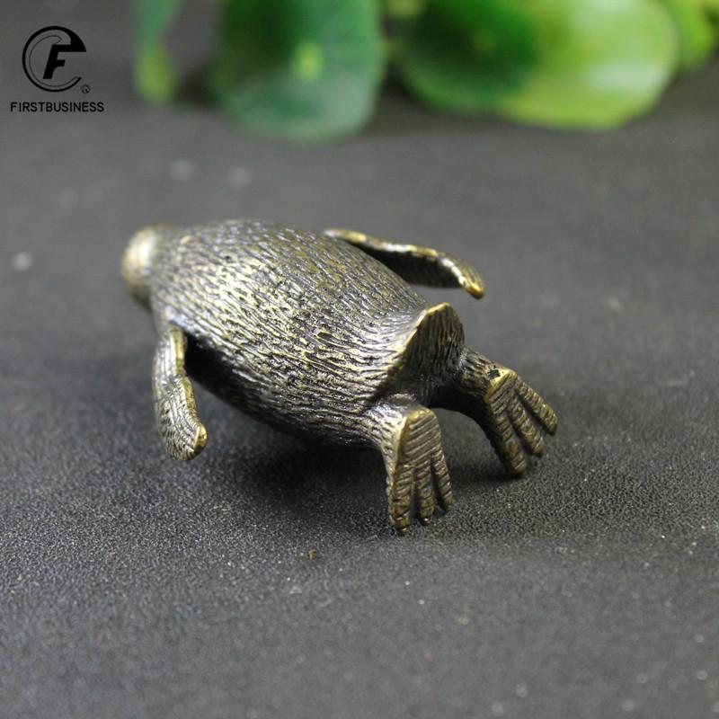 Solid Brass 210g Antarctic Penguin Figurines Miniatures Office Desk Ornament Tea Pets Paperweight Vintage Animal Statue Crafts