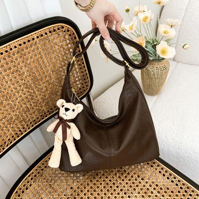 Lazy Wind Niche Dumpling Bag Women's Autumn and Winter Retro Texture Commuter Tote Bag Personalized Soft Leather Shoulder Messenger Bag