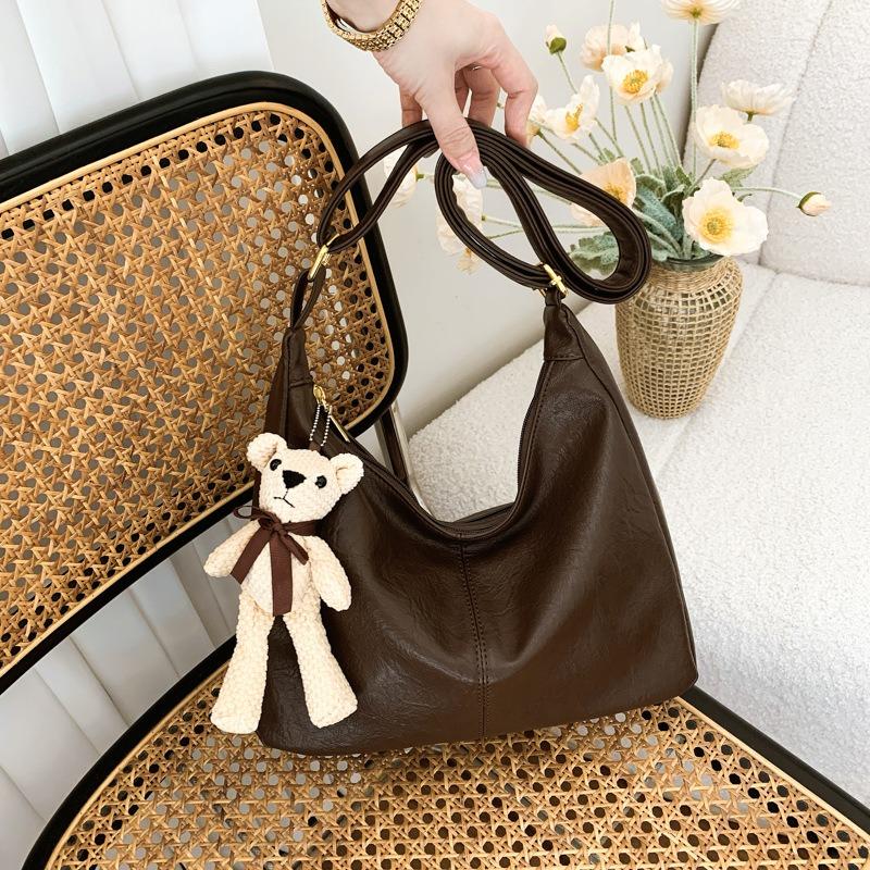 Fashion Commuter Maillard Bag Women's New High-end Retro Messenger Bag Large Capacity Underarm Tote Bag