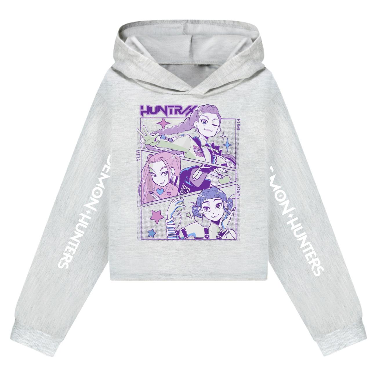 

KPop Demon Hunters Hoodies Girl Boy Clothes Fashion Casual Hooded Sweatshirts K-Pop Demon Hunters Pullover Kids Outfits Gift XL
