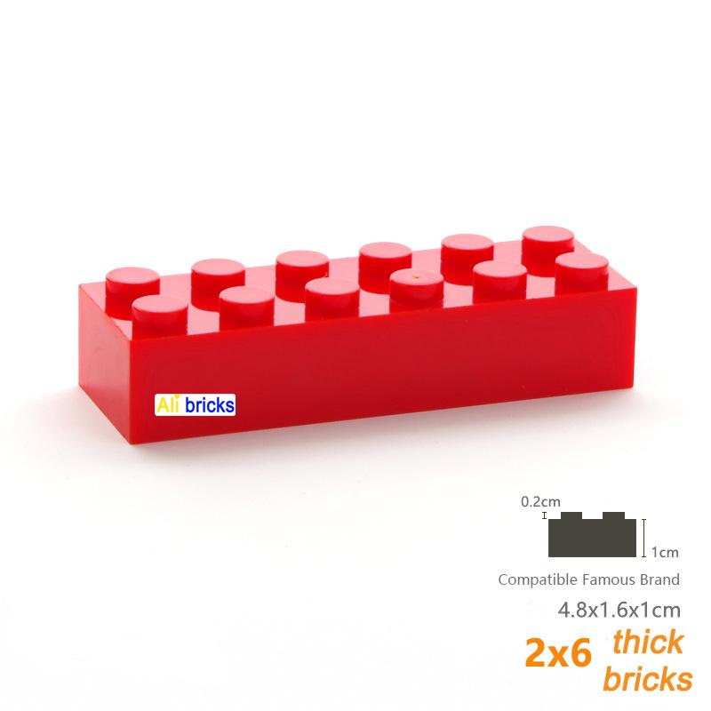 40pcs Bulk Construction Bricks Thick Figures Blocks 2x6 Dots Learning Creativity Dimension Works With Featuring 2456 Plastic Material Toy ideal for