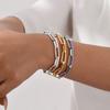 Vnox Classic Bracelets For Women Girls Gold Silver Color Paperclip Chain Stainless Steel Rectangle Bracelet Charm Jewelry Party