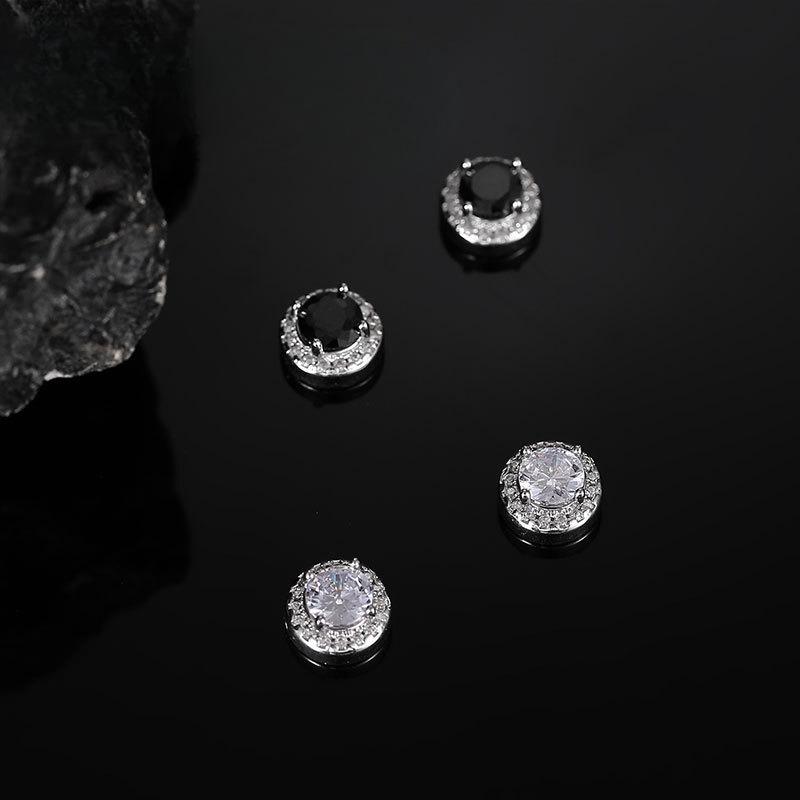 Earless Ear Hook Male Trendy Hip-hop Magnetic Zirconia Stud Earrings That Can Be Clipped On