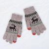 Iwarm love warm Christmas deer wool plush gloves couple autumn and winter knitted warm touch screen gloves women