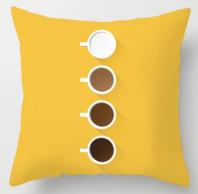Yellow Pattern Pillowcase Office Living Room Home Pillowcase Car Ornaments