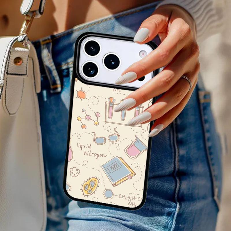 Biology and Chemistry Print Phone Case For iPhone 17 Air 14 15 13 12 Max Cover For Apple 14 15 16 16e 11 Pro Max Plus Coque