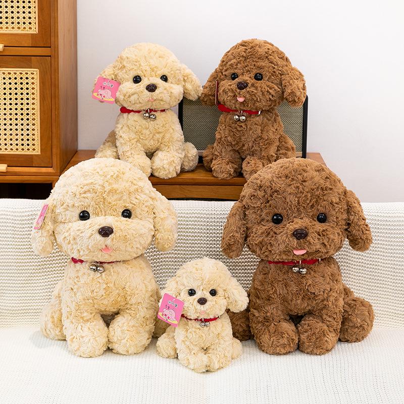 The New Cartoon Clock Puppy Plush Toy Simulates The Teddy Dog Dolls of Girls and Children To Comfort The Dolls