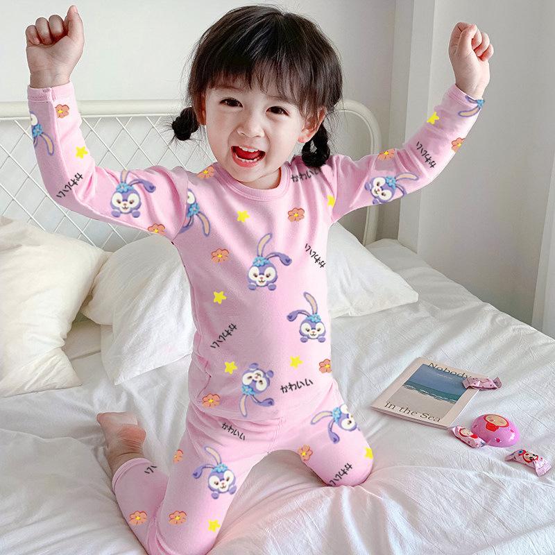 

Kids Thermal Underwear Set Girls Cartoon Fleece Pajamas 2-Piece Warm Sleepwear Baby Homewear Dralon Outfit 90cm