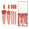 5pcs Makeup Brush Set Eyeshadow Loose Setting Powder Portable Complete Mirror Cosmetic Brushes Kit