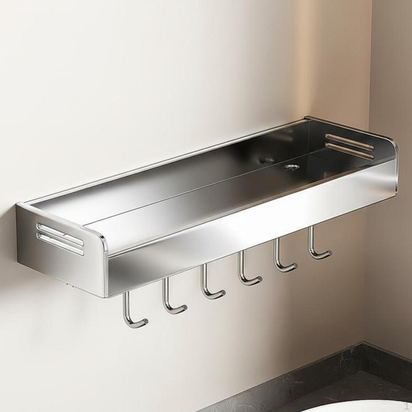 Stainless Steel Bathroom Shelf, No Storage