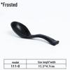 A5 Black Matte Melamine Long Handle Soup Spoon - Food Grade Porcelain Imitation for Restaurants, Hotels, and Hot Pots.